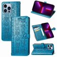 thumbnail image 1 of Funda Cartera FOXDOCK para iPhone 13 Pro , Flip PU con Relieve de Gatos y Perros, Tarjetero y Soporte, 1 of 6