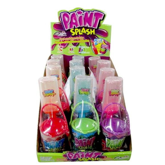Paint Splash 2 en 1 - Sucettes et bonbons à tremper. 3 saveurs délicieuses Paint Splash 2 en 1 Sucettes