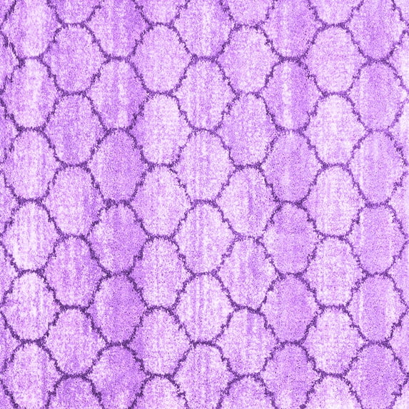 Ahgly Company Indoor Square Trellis Purple Modern Area Rugs, 8' Square