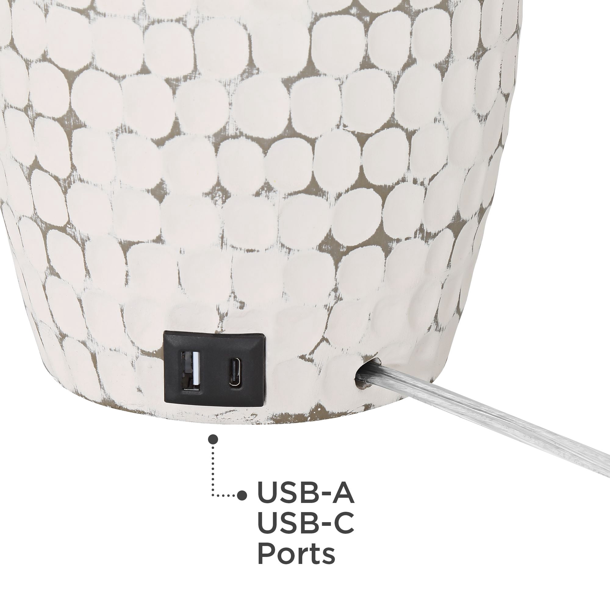 360 Lighting 29 1/2" Tall Modern Coastal End 3-Way Table Lamps Set of 2 USB Port Whitewash Ceramic White Shade Living Room Charging