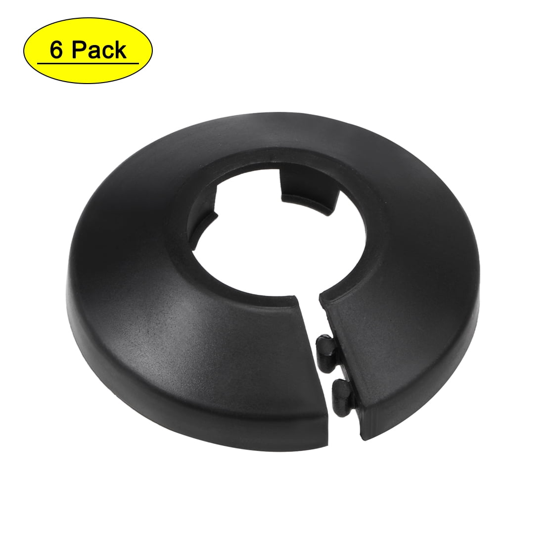 Uxcell 20mm PP Plastic Black Water Pipe Cover Decoration 6 Pack