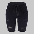 thumbnail image 2 of Gubotare Women's High Waisted Bermuda Shorts Stretchy Knee Length Jean Shorts (Black,Size XXL), 2 of 6