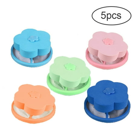 5 Pcs Reusable Washing Machine Universal Float, Filter Bag Laundry Ball, Floating Pet Fur Catcher Filtering Hair Removal Device Wool Cleaning Supplies for Household