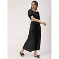 thumbnail image 4 of Moomaya Women Solid Viscose Rayon Casual Skirt, High Waist Smocked Midi Skirt, 4 of 8