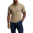 thumbnail image 2 of Mens Polo Shirts Textured Knit Stretchy Regular Fit Collared Golf Shirts, S, 2 of 8