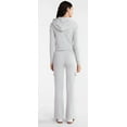 thumbnail image 4 of No Boundaries Brushed Ribbed Zip-Up Hoodie and Flare Pants Set, 2-Piece, Women's, 4 of 4