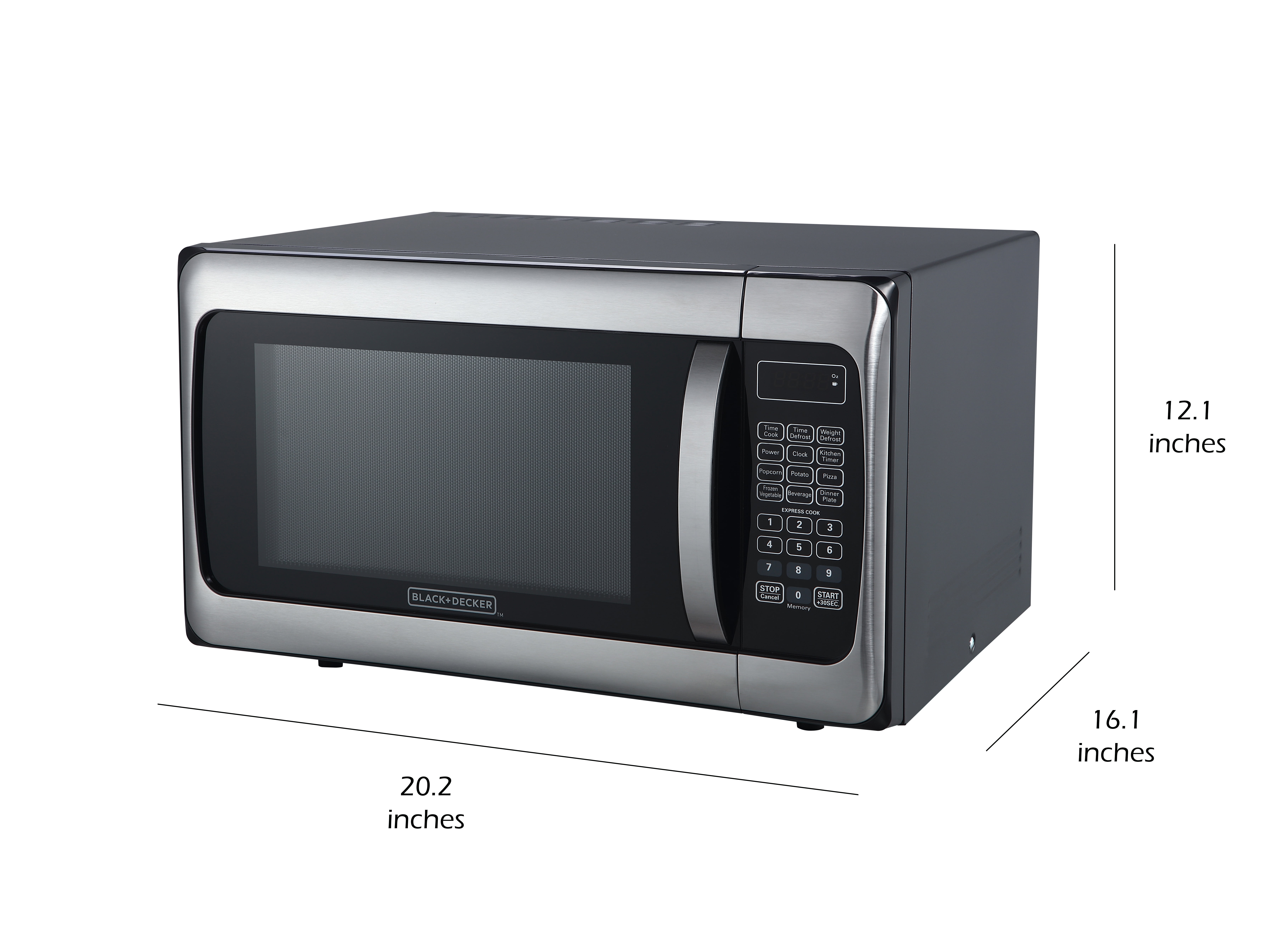 BLACK+DECKER 1.1 Cu. Ft. 1000W Microwave Oven, Black/Stainless