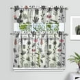 thumbnail image 2 of Retro Desert Succulent Window Panels - Cute Kawaii Cactus Curtains with Valance (Easy Care Rod Pocket Tiers), 2 of 5