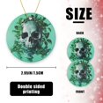 thumbnail image 2 of Funny Christmas Ornament,Beautiful Mint - Hued Skull Art,Xmas Round Ceramic Pendant, 2 of 6