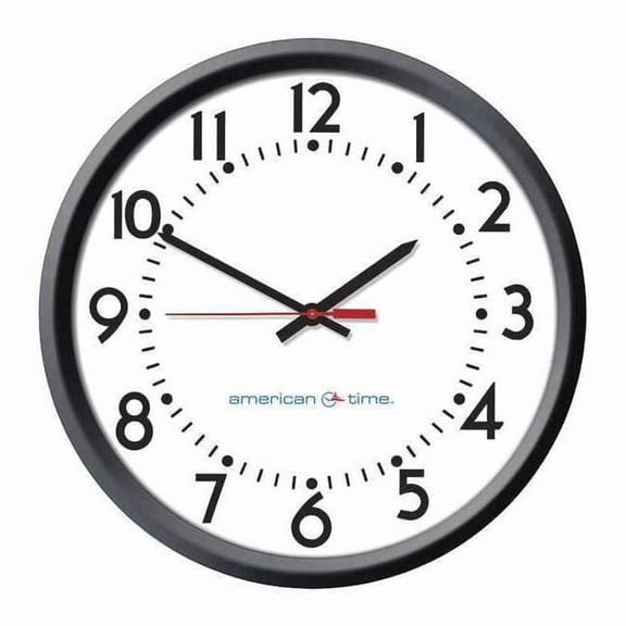 American Time Clock,Blk Case,Analog,12hr. Format,Round E56BAAV304