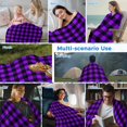 thumbnail image 5 of Black Purple Plaid Cooling Blanket,Lightweight Breathable Summer Throw Blanket with Double Sided Cold Effect,Farmhouse Simple Buffalo Checked Picnic Blankets Bed Sheet for Hot Sleepers 60"x80", 5 of 8