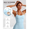 thumbnail image 4 of IDOPIP Womens Tank Top Built in Bra Yoga Workout Tops Crop Halter Neck Womens Padded Sport Back Bras Cami Athletic Gym Cropped Tanks Spaghetti Strap Woman Backless Running Camisole, 4 of 6