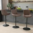 thumbnail image 4 of Hawsaiy Adjustable Bar Stools Set of 3,Swivel Counter Height Bar Chairs with Back, Modern Technical Fabric Barstools for Kitchen Island & Home, Green, 4 of 10