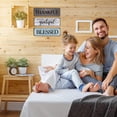 thumbnail image 5 of MUCHENGGIFT Farmhouse Home Sign Wall Decor Family Wall Decor for Living Room 3 Pieces Grateful Thankful Blessed Wall Art Decor 16"x5" Inspirational Family Quotes Wall Decor Family Signs, 5 of 7