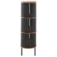 thumbnail image 3 of Storage Display Accent Cabinet, Walnut Black, Wood, Metal Steel, Living Office Kitchen Hospitality Restaurant, Modern Contemporary HB34887, 3 of 9