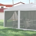 thumbnail image 2 of HighSound 10' x 28' Party Tent Canopy, Outdoor Event Shelter Gazebo with 8 Removable Mesh Sidewalls, Zipper Doors, Steel Frame, White, 2 of 6