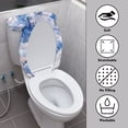 thumbnail image 4 of HELLHERO Lid Cover Set for Toilet 17"x21" Stretch Non-Slip for Household, Butterflies on Marble Waves, 4 of 8