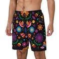 thumbnail image 2 of Gaeub Colorful Floral2 Mens Swim Trunks Stretch Beach Shorts Quick Dry for Men Swim Shorts Swimwear with Pockets- Small, 2 of 9