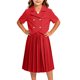 thumbnail image 4 of Odeerbi Niñas 2 Piezas Preppy Traje Manga Corta Muesca Solapa Blazer Chaqueta y Falda Plisada Conjunto Uniforme Escolar, 4 of 5