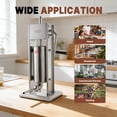thumbnail image 5 of Hakka Brothers 5 L/11 lb Stainless Steel Vertical Manual Sausage Stuffer, Meat Filler with 2-Speed Gears and 4 Stuffing Tubes, 5 of 10