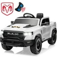 thumbnail image 1 of Ram Ride on Car Toys, 12V RAM 1500 Battery Powered Ride on Toy Truck with Remote Control, Electric Car for Kids Girls 3-5 w/ Bluetooth, Rear Storage Trunk, Safety Belt, 4 Wheelers, White, 1 of 8