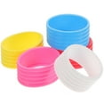 thumbnail image 4 of MasteelfCA 5PCS Tennis Racket Grip Bands Absorbent Sweat Tennis Squash Ring Clear Silicone Handle Wrap Overgrip (Red/Blue/Orange/White/Pink), 4 of 8
