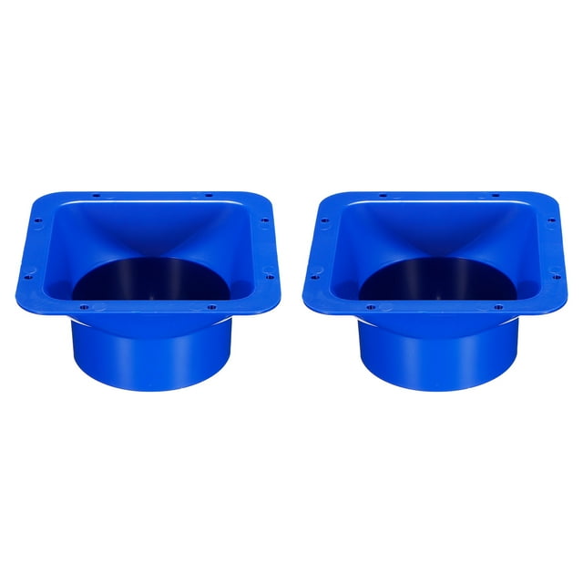 Conector de ducto cuadrado ABS de 4" Uxcell, brida de manguera de escape, brida de ventilación, ducto azul, paquete de 2
