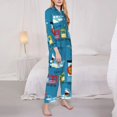 thumbnail image 3 of Balery Transportations With Cute Animals Conjunto de Pijama con Estampado para Mujer, Conjunto de Dos Piezas con Manga Larga, Ropa de Dormir Suave con Bolsillos, Pijamas Cómodos-Large, 3 of 7
