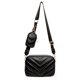 thumbnail image 1 of Bandolera Herald Chevron acolchada pequeña negra para mujer, 1 of 8