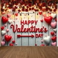 thumbnail image 3 of Red Heart Valentine's Day Banner Pink Flower Dance Party Display Balloon Decor Cupcake Design Romantic Backdrop for Valentine's Day Party Dance Event Romantic Celebration, 3 of 4