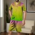 thumbnail image 5 of Hvyesh Mens Silk Pajamas Set, Summer Short Sleeve Satin Pajamas for Men Sleepwear Button Down Pjs Set Two-piece, 5 of 5