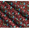 thumbnail image 3 of Soimoi Red Cotton Cambric Fabric Aster Flower & Dinosaur Kids Printed Fabric 1 Yard 56 Inch Wide, 3 of 7