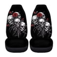 thumbnail image 4 of Yuyamidu Halloween Skull Rose Car Seat Covers 2 Pcs Universal Front Car Seats Breathable Stretch Polyester Fabric Cover Easy Installation Suitable for Cars, SUV and Trucks, 4 of 7