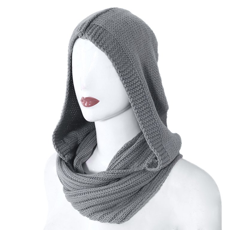 Women Winter Knit Hood Infinity Scarf Windproof Shawl Wrap Women Winter Knit Hood Infinity Scarf Windproof Shawl Wrap