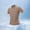 Khaki, variant on COSFO White Men Tshirts Short Sleeve Mesh Workout Shirts Summer Pullover Loose Fit Mock Neck Quarter Zip Tops
