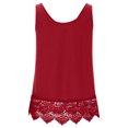 thumbnail image 4 of Giftesty Red Tank Top for Women Women's Summer Fashion Solid Color Hem Lace Casual Versatile Vest T-Shirt, 4 of 4