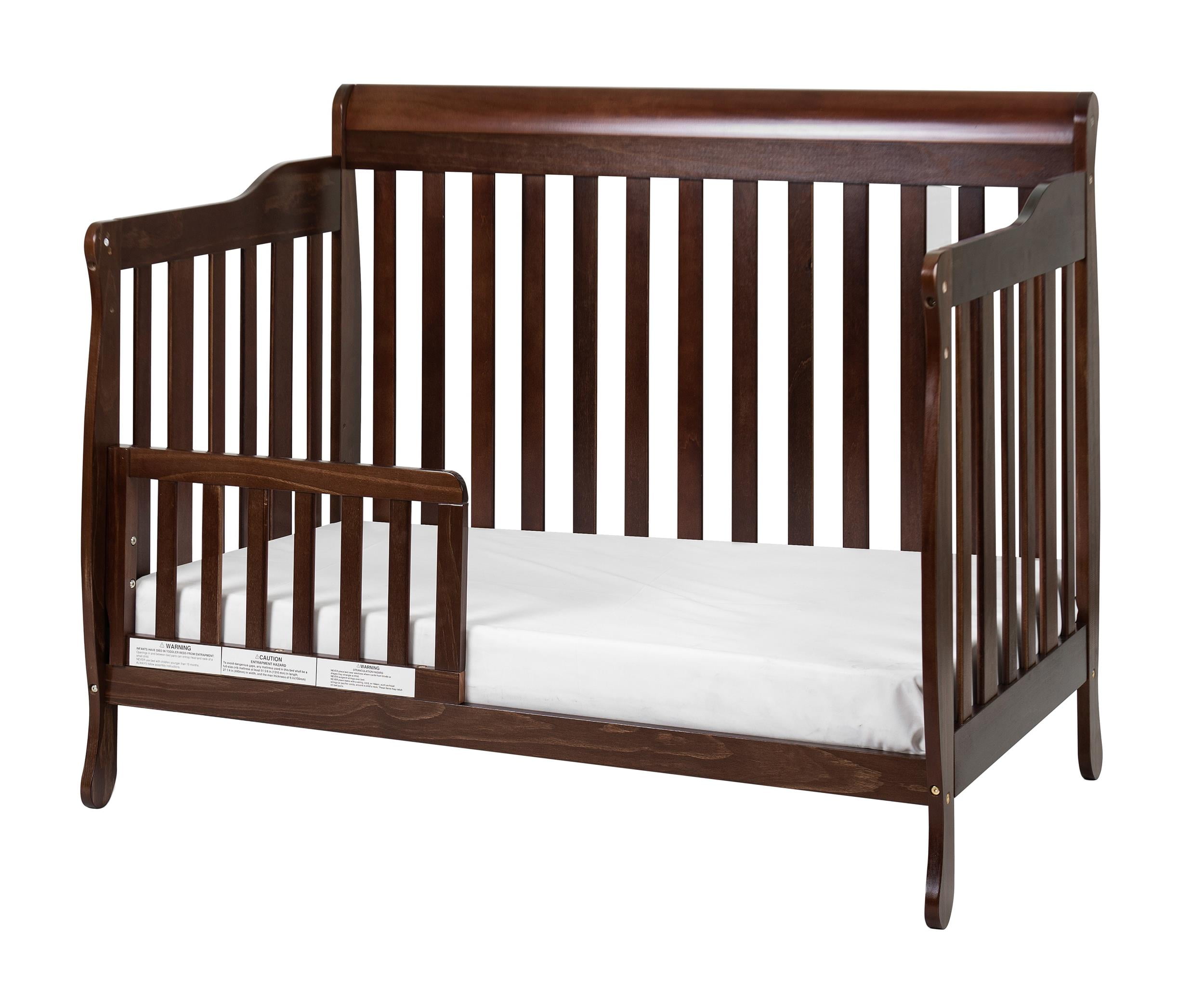 AFG Baby Furniture Alice 4-in-1 Convertible Crib with Toddler Guardrail Espresso