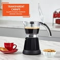 thumbnail image 4 of Imusa Cafetière Espresso Électrique 3-6 Tasses avec Base Amovible, Noire, 4 of 6