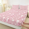 thumbnail image 3 of Feelyou Fashion Pink Bowknot Full Size Sheets, Girly Kawaii Cartoon Bed Sheets, 4-Piece, 3 of 7