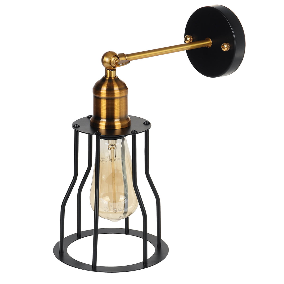 Industrial Retro Vintage Sconce Wire Cage Wall Light Fixture Home Decor 