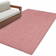 thumbnail image 2 of Area Rug for Living Room, Vintage Peach Pink Non-Slip Indoor Large Carpet for Bedroom/Dining Room, Farmhouse Retro Solid Color Linen Texture Washable Low-Profile Floor Mat Runner Rugs - 2.7 x 5 Ft, 2 of 7