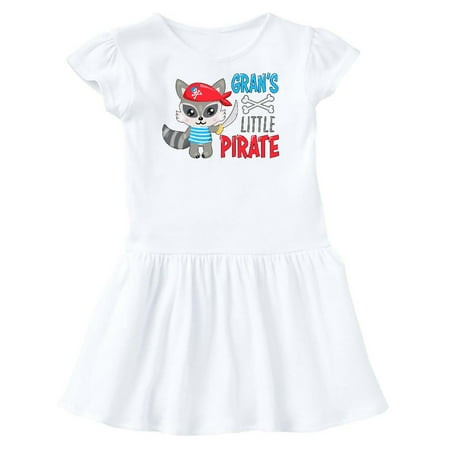 

Inktastic Gran s Little Pirate Cute Raccoon with Sword Gift Toddler Girl Dress