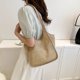 thumbnail image 5 of Bolso de mano para mujer Bolso de hombro tejido Patchwork Bolso de mano grande de color en contraste (Caqui), 5 of 7