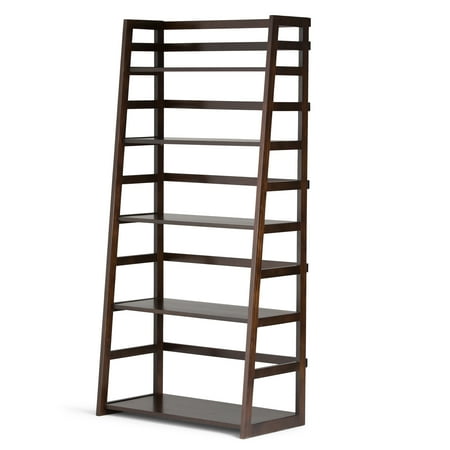 inch brunswick bookcase tobacco ladder brooklyn shelf rustic solid max brown wood dialog displays option button additional opens zoom