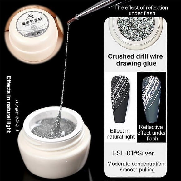 Glitter Spider Nail Gel Diamond Line Wire Pulling Silk Nail Polish Web Lacquer Soak
