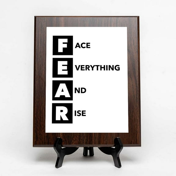 FEAR, Wooden Frame 5x7 Decorative Wall Plaque | Motivational Home Decor