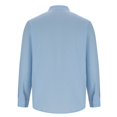 thumbnail image 3 of YLSDY Fashion Mens Cotton Linen Shirt Long Sleeve Collarless Casual Button Down Shirt Lightweight Breathable Beach Tops Light Blue S, 3 of 5