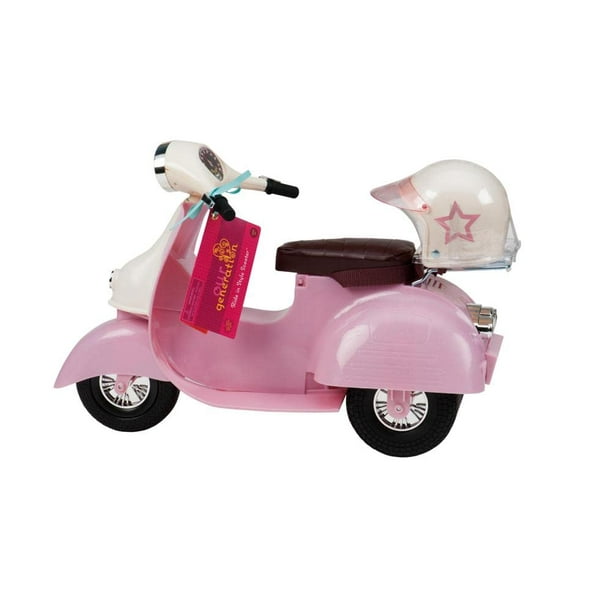 Muñeca Scooter Our Generation rosa marfil para 18 con casco