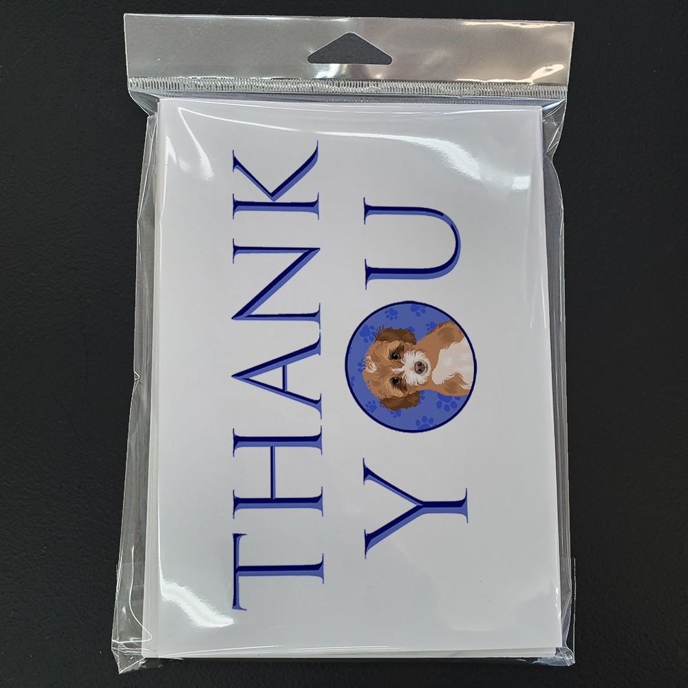 Doodle Tricolor #2 Thank You Greeting Cards and Envelopes Pack of 8 7 in x 5 in