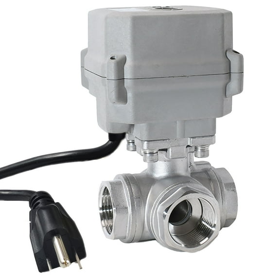 DN25 110VAC-230VAC Motorized Ball Valve,1" Stainless Steels 3 way Electric Ball Valve ,With U.S. Plug
